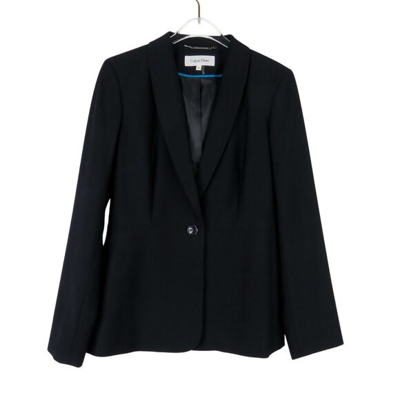 Calvin Klein Black Blazer Women's Tailored Blazer Suit Jacket Size 2 - Picture 2 of 7